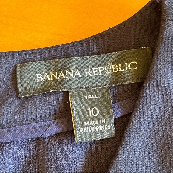 Banana Republic 10 fit and flare navy blue textured knit dress - Picture 4 of 10